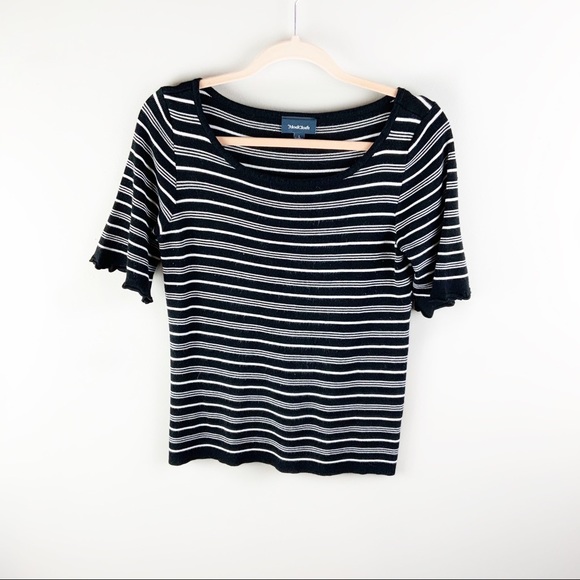 ModCloth Stripped Blouse with Cute Sleeves - Picture 2 of 6